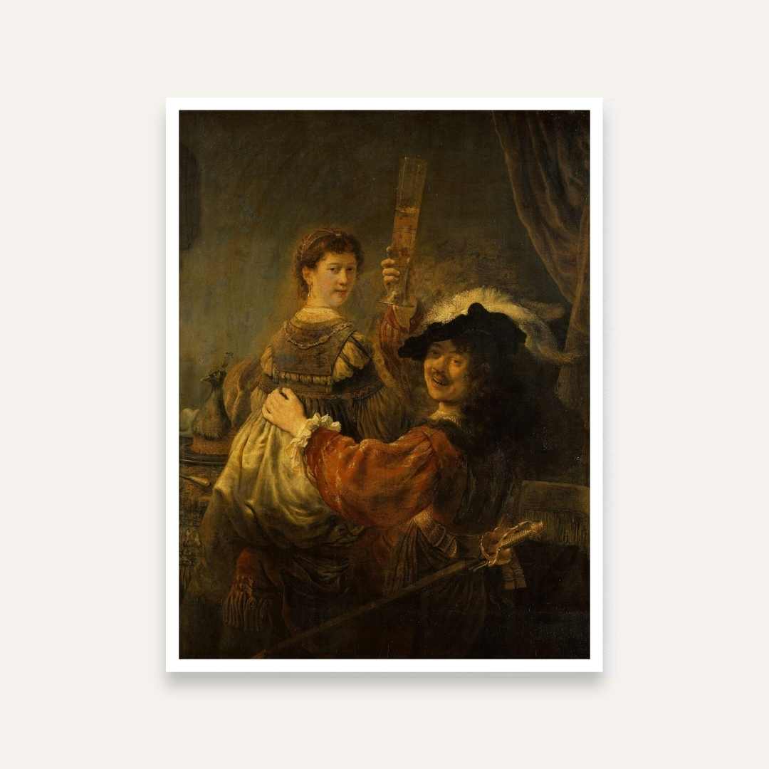 Rembrandt Prodigal Son Classic Painting for Living Room | Warm Tones Wall Art 3 : 4 Vertical Premium Wall Art Canvas by MeriDeewar