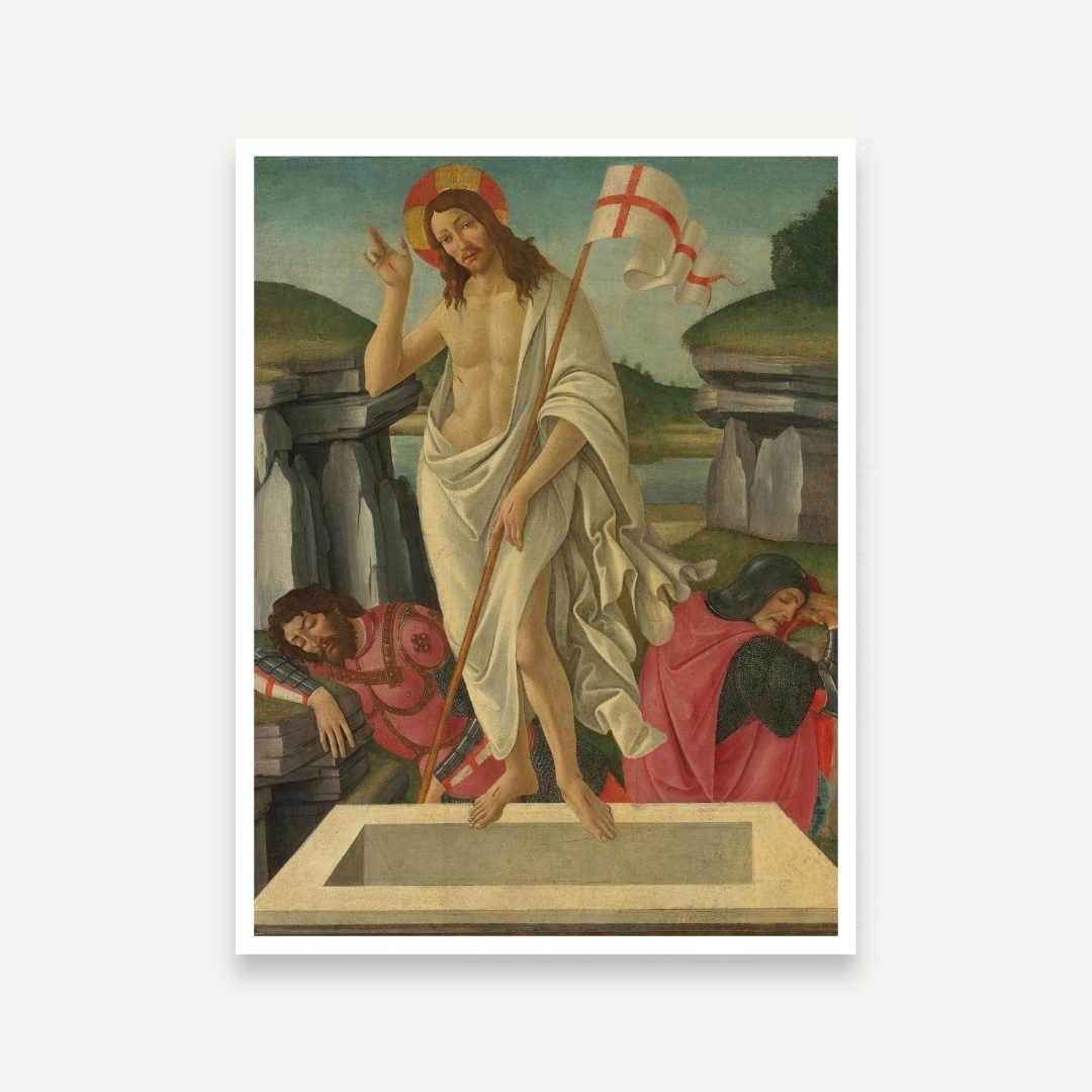 Resurrection of Christ Painting for Home | Spiritual Christian Wall Art | Giclée Print 3 : 4 Vertical Premium Wall Art Canvas by MeriDeewar