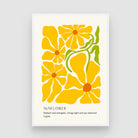 Retro Abstract Sunflower Botanical Poster | Bright Yellow Framed Print 2 : 3 Vertical Premium Wall Art Canvas by MeriDeewar