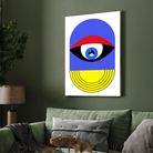 Retro Geometric Abstract Eye Wall Art | Retro Pop Art Framed Print 2 : 3 Vertical Premium Wall Art Canvas by MeriDeewar