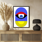 Retro Geometric Abstract Eye Wall Art | Retro Pop Art Framed Print 2 : 3 Vertical Premium Wall Art Canvas by MeriDeewar