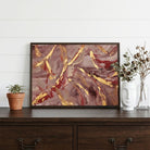 Rhythm in Rosewood | Modern Abstract Expressionist Framed Wall Art 4 : 3 Horizontal Premium Wall Art Canvas by MeriDeewar