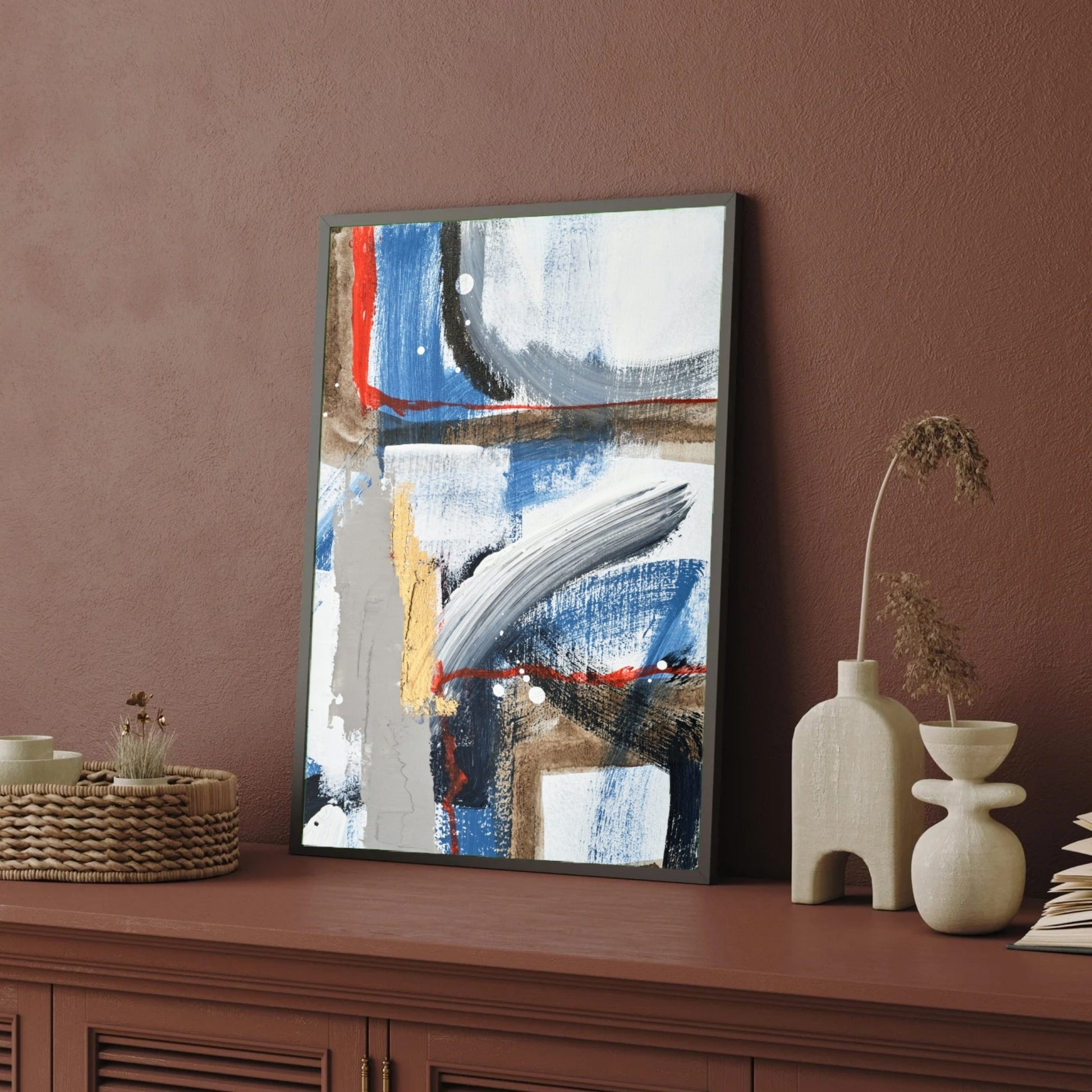 Rhythms of Motion – Abstract Modern Wall Art 2 : 3 Vertical Premium Wall Art Canvas by MeriDeewar