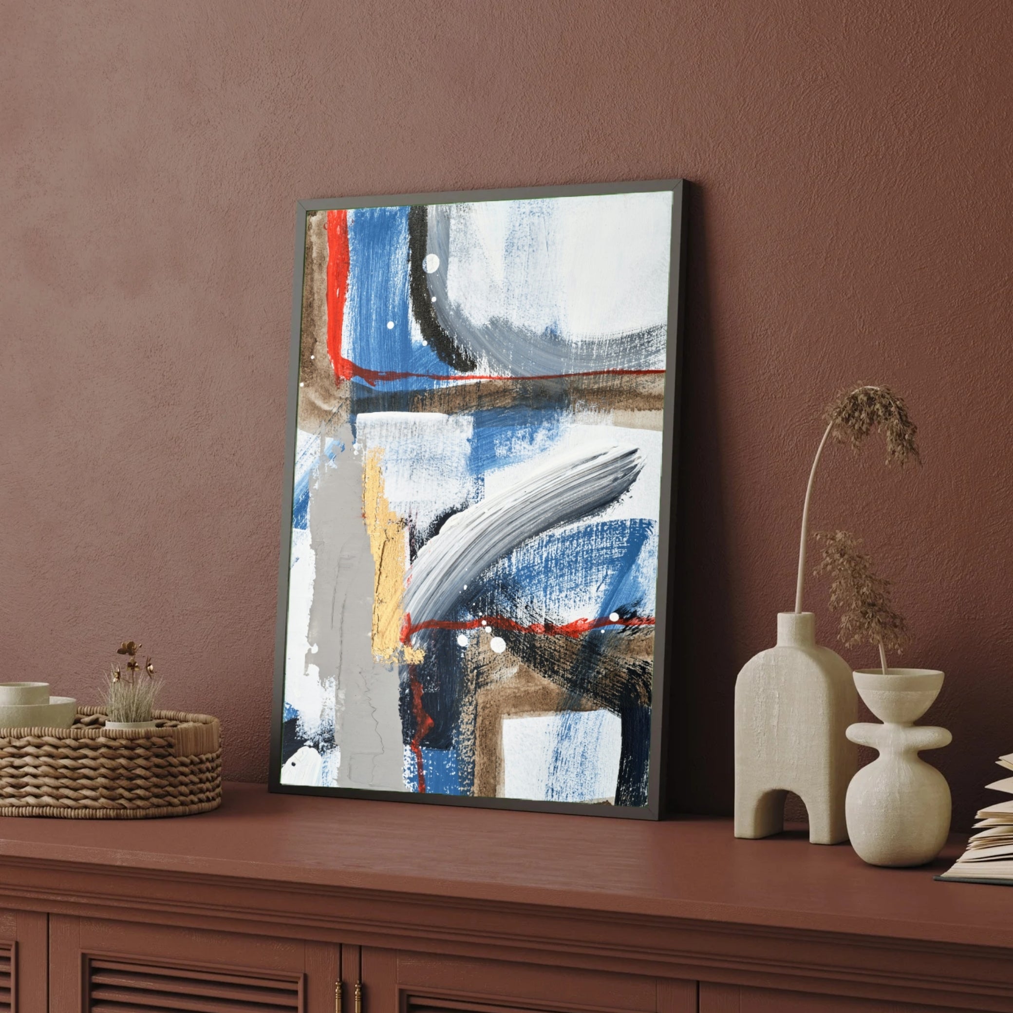 Rhythms of Motion – Abstract Modern Wall Art 2 : 3 Vertical Premium Wall Art Canvas by MeriDeewar