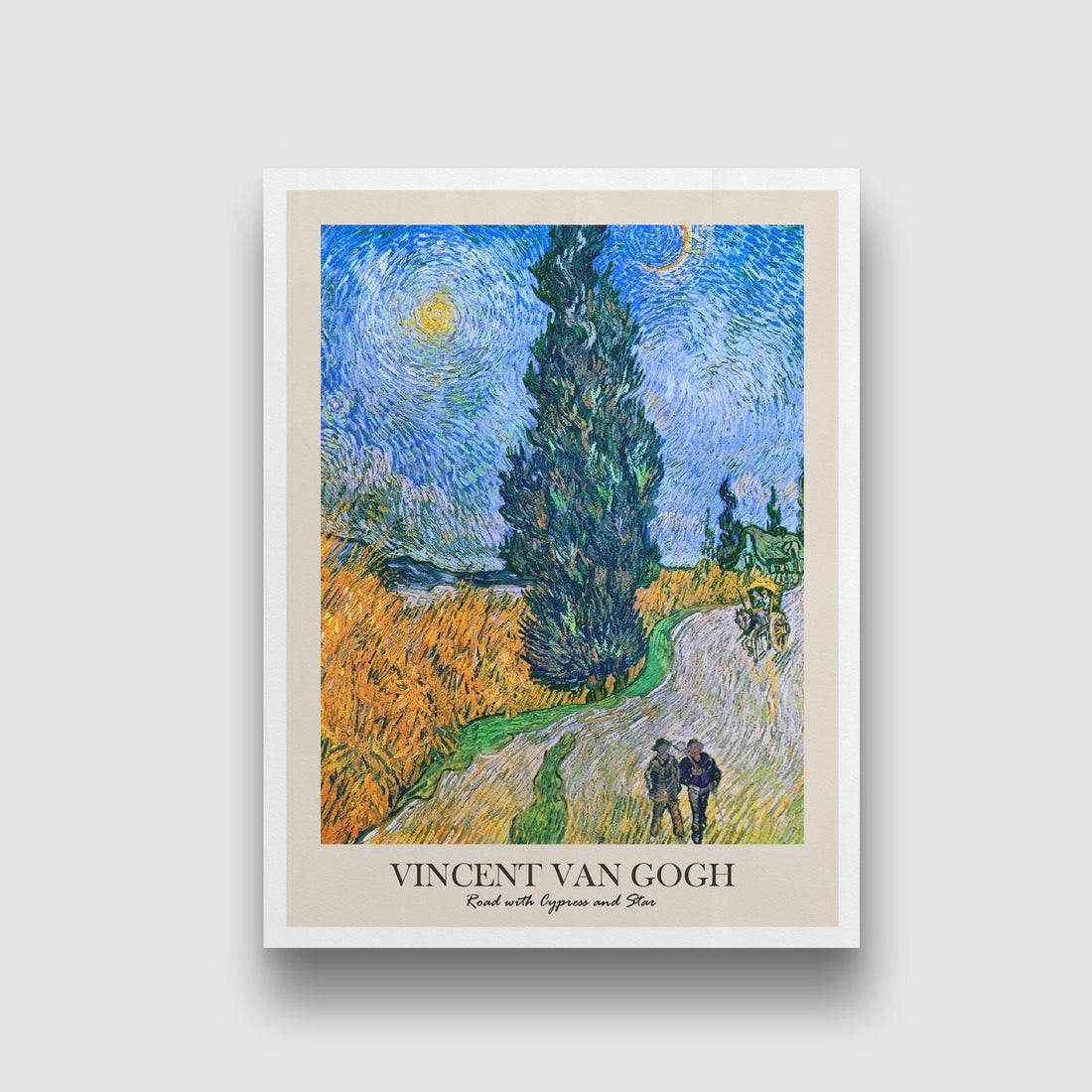 Road with Cypress and Star Painting by Vincent van Gogh 3 : 4 Vertical New Premium Wall Art Canvas by MeriDeewar