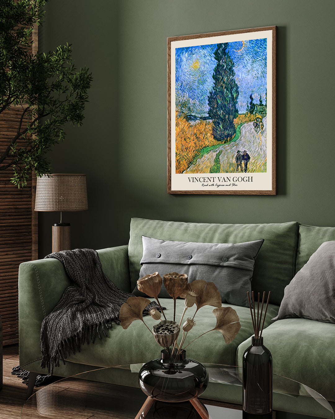 Road with Cypress and Star Painting by Vincent van Gogh 3 : 4 Vertical New Premium Wall Art Canvas by MeriDeewar