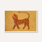 "Roaring Tiger on Ochre" Fine Art Giclée Print | Wildlife Wall Art 3 : 2 Horizontal Premium Wall Art Canvas by MeriDeewar