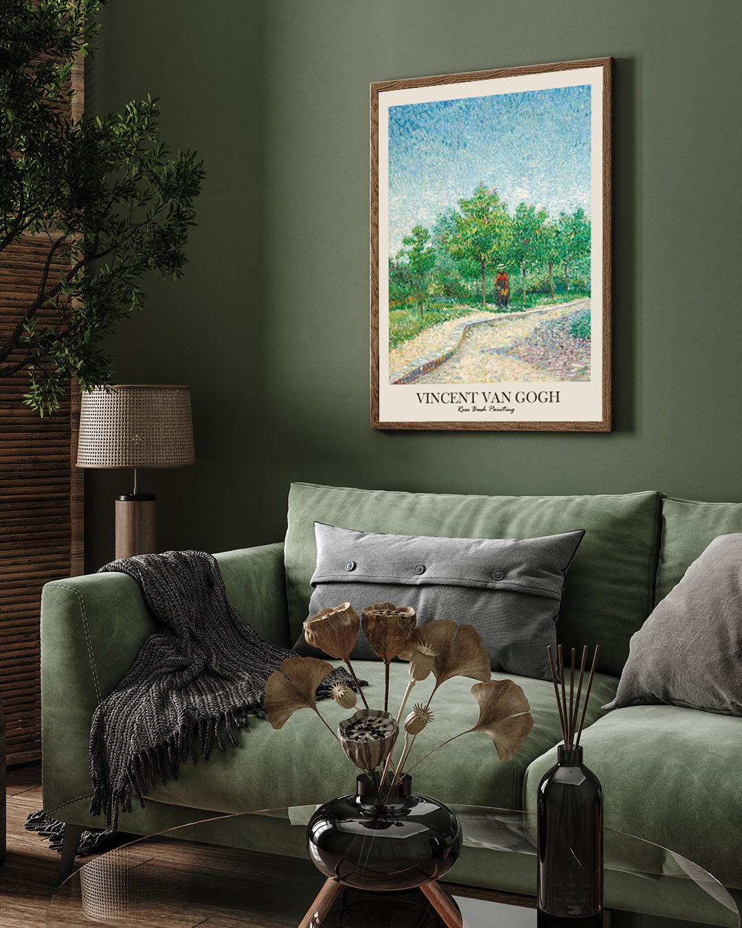 Rose bush Painting by Vincent van Gogh 3 : 4 Vertical New Premium Wall Art Canvas by MeriDeewar