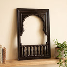 Royal Jharokha | Architectural Wall Art Curate Dark Brown / 8 x 12 Premium Wall Art Canvas by MeriDeewar