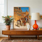"Royal Procession at the Fort" Classical Oil Painting Giclée Print | Fine Art Wall Art 2 : 3 Vertical Premium Wall Art Canvas by MeriDeewar