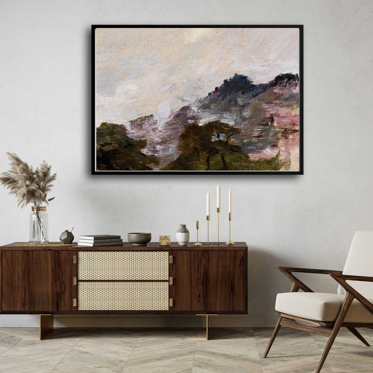 Rugged Himalayas Mountain Landscape Oil Painting | Horizontal Framed Print 4 : 3 Horizontal Premium Wall Art Canvas by MeriDeewar