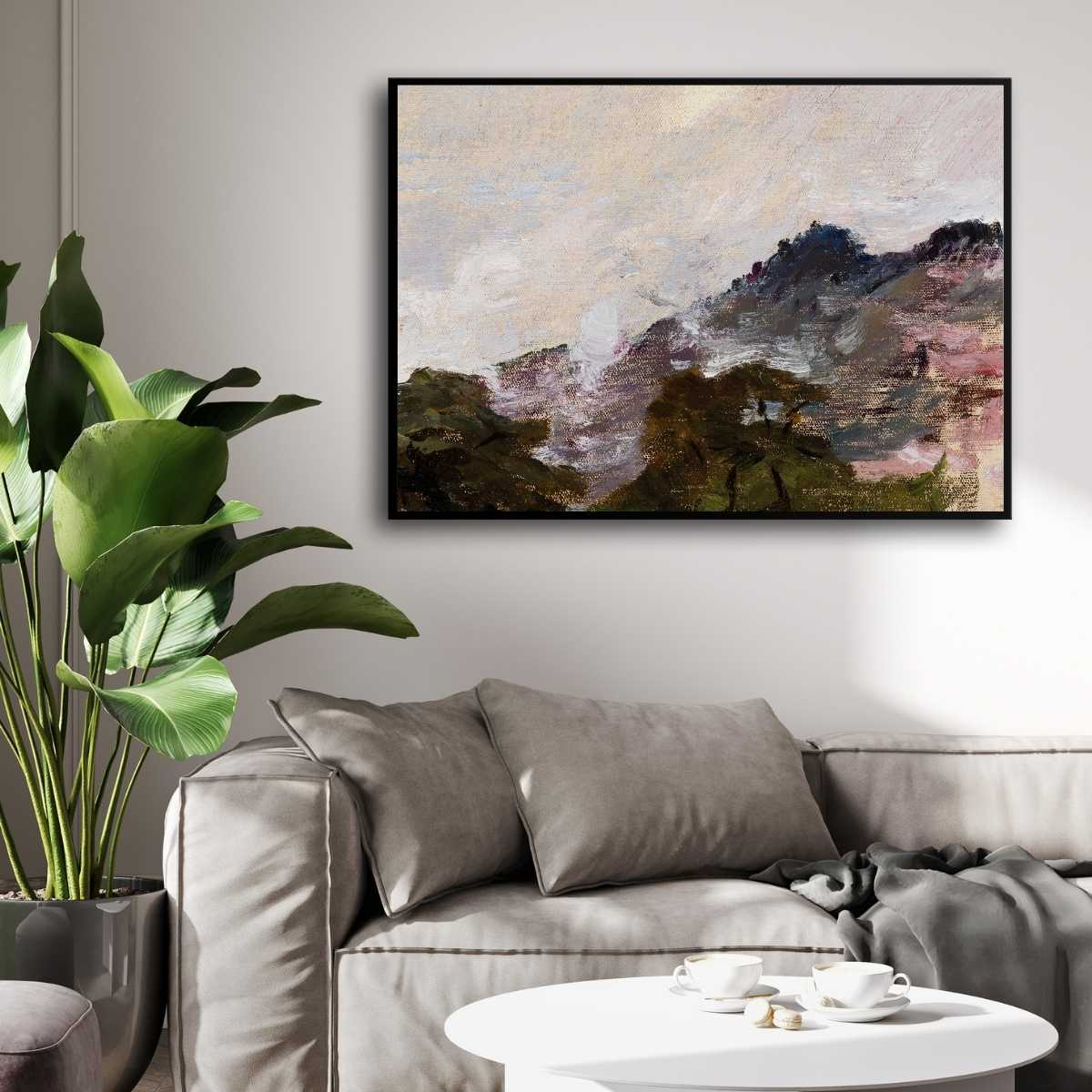 Rugged Himalayas Mountain Landscape Oil Painting | Horizontal Framed Print 4 : 3 Horizontal Premium Wall Art Canvas by MeriDeewar