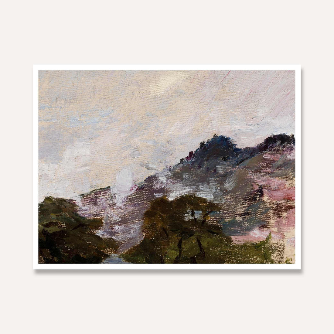 Rugged Himalayas Mountain Landscape Oil Painting | Horizontal Framed Print 4 : 3 Horizontal Premium Wall Art Canvas by MeriDeewar