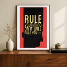 "Rule Your Mind" Buddha Quote Poster | Vertical Borderless Art Frame Poster Premium Wall Art Canvas by MeriDeewar