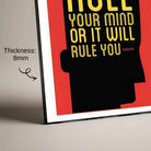 "Rule Your Mind" Buddha Quote Poster | Vertical Borderless Art Frame Poster Premium Wall Art Canvas by MeriDeewar