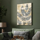 "Rustic Fern Impression" Textured Botanical Giclée Print | Fine Art Wall Art 2 : 3 Vertical Premium Wall Art Canvas by MeriDeewar