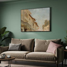 Rustic Indian Street Scene Oil Painting | Horizontal Framed Print 4 : 3 Horizontal Premium Wall Art Canvas by MeriDeewar