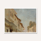 Rustic Indian Street Scene Oil Painting | Horizontal Framed Print 4 : 3 Horizontal Premium Wall Art Canvas by MeriDeewar