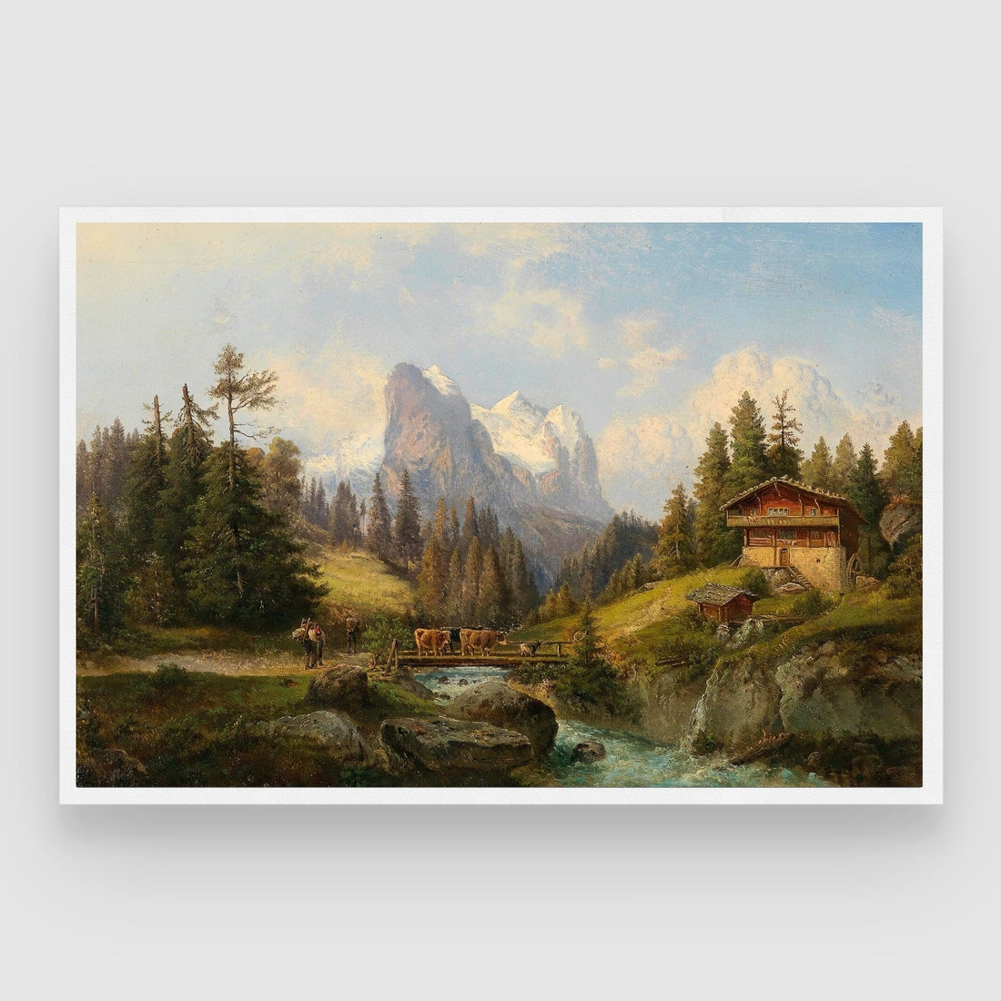 Rustic Mountain Village Wall Art 2 : 3 Horizontal Premium Wall Art Canvas by MeriDeewar
