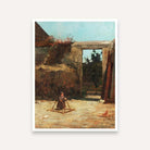 Rustic Village Farmyard Painting for Living Room | Countryside Scenery Wall Art | Winslow Homer 4 :5 Vertical Premium Wall Art Canvas by MeriDeewar