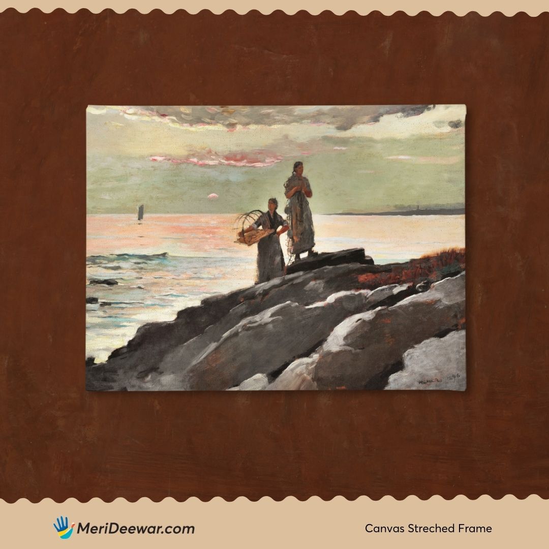 Saco Bay by Winslow Homer 3 : 4 Horizontal New Premium Wall Art Canvas by MeriDeewar