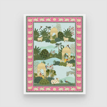 Sacred Cow Vastu Friendly Painting 3 : 4 Vertical New Premium Wall Art Canvas by MeriDeewar