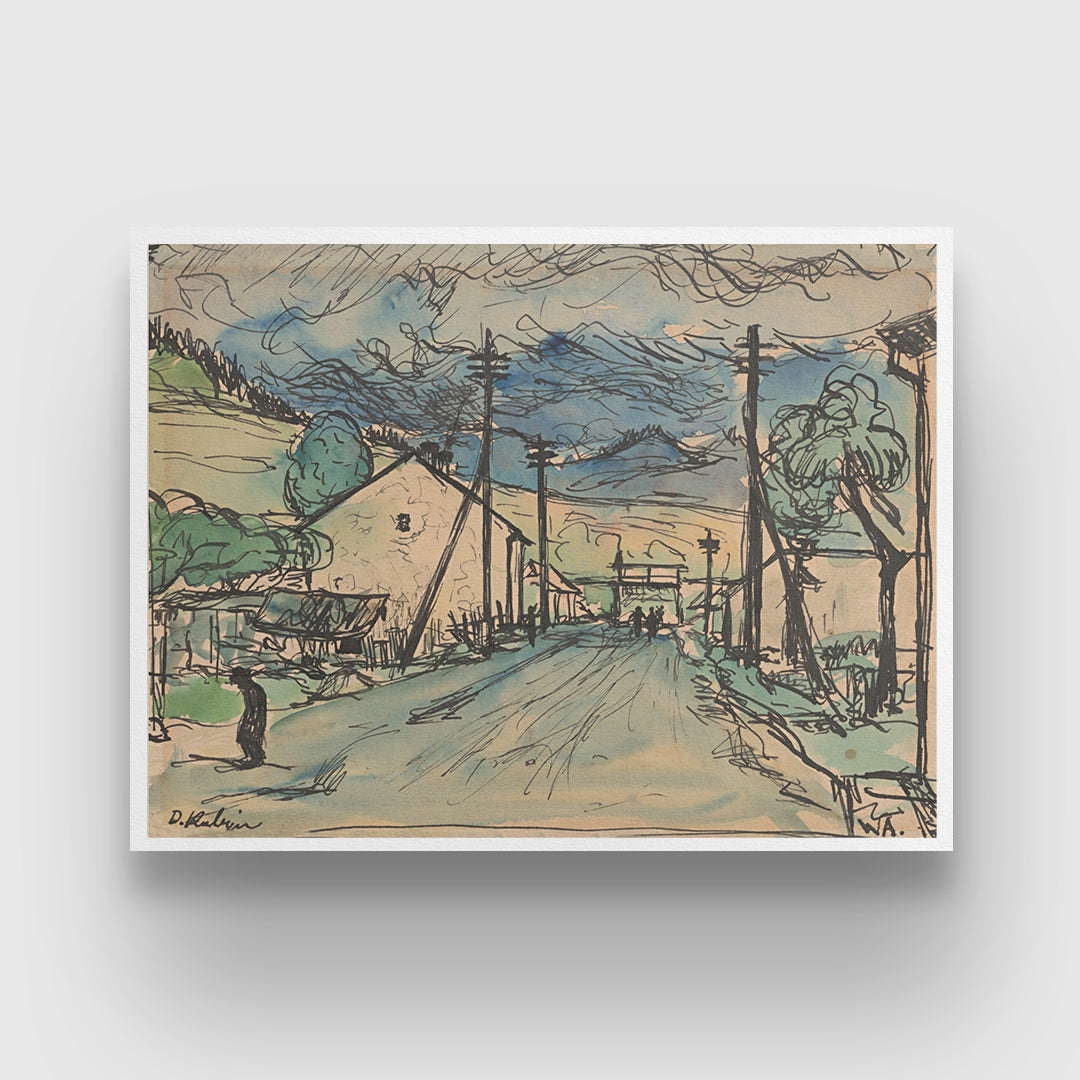 Sad in The Village by Arnold Peter Weisz-Kubínčan 3 : 4 Horizontal New Premium Wall Art Canvas by MeriDeewar