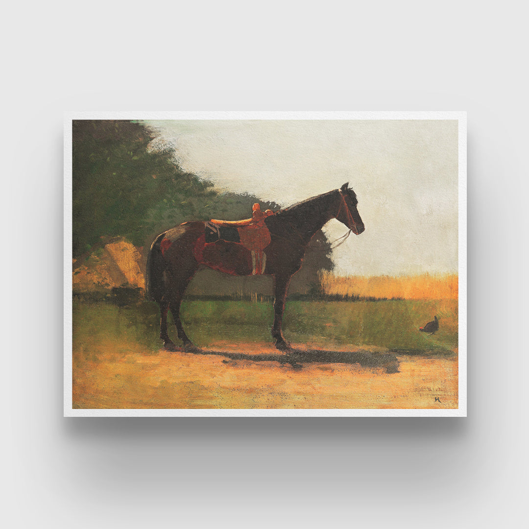 Saddle Horse in Farm Yard Painting By Winslow Homer 3 : 4 Horizontal New Premium Wall Art Canvas by MeriDeewar