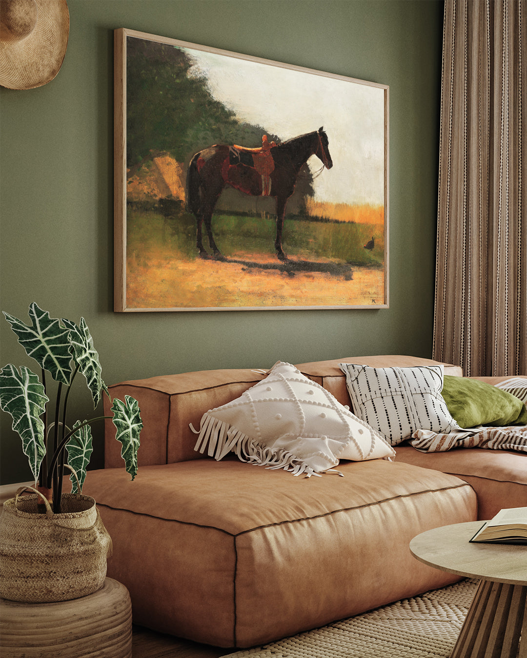 Saddle Horse in Farm Yard Painting By Winslow Homer 3 : 4 Horizontal New Premium Wall Art Canvas by MeriDeewar