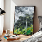 Sahyadri Monsoon | Western Ghats Abstract Art 2 : 3 Vertical Premium Wall Art Canvas by MeriDeewar