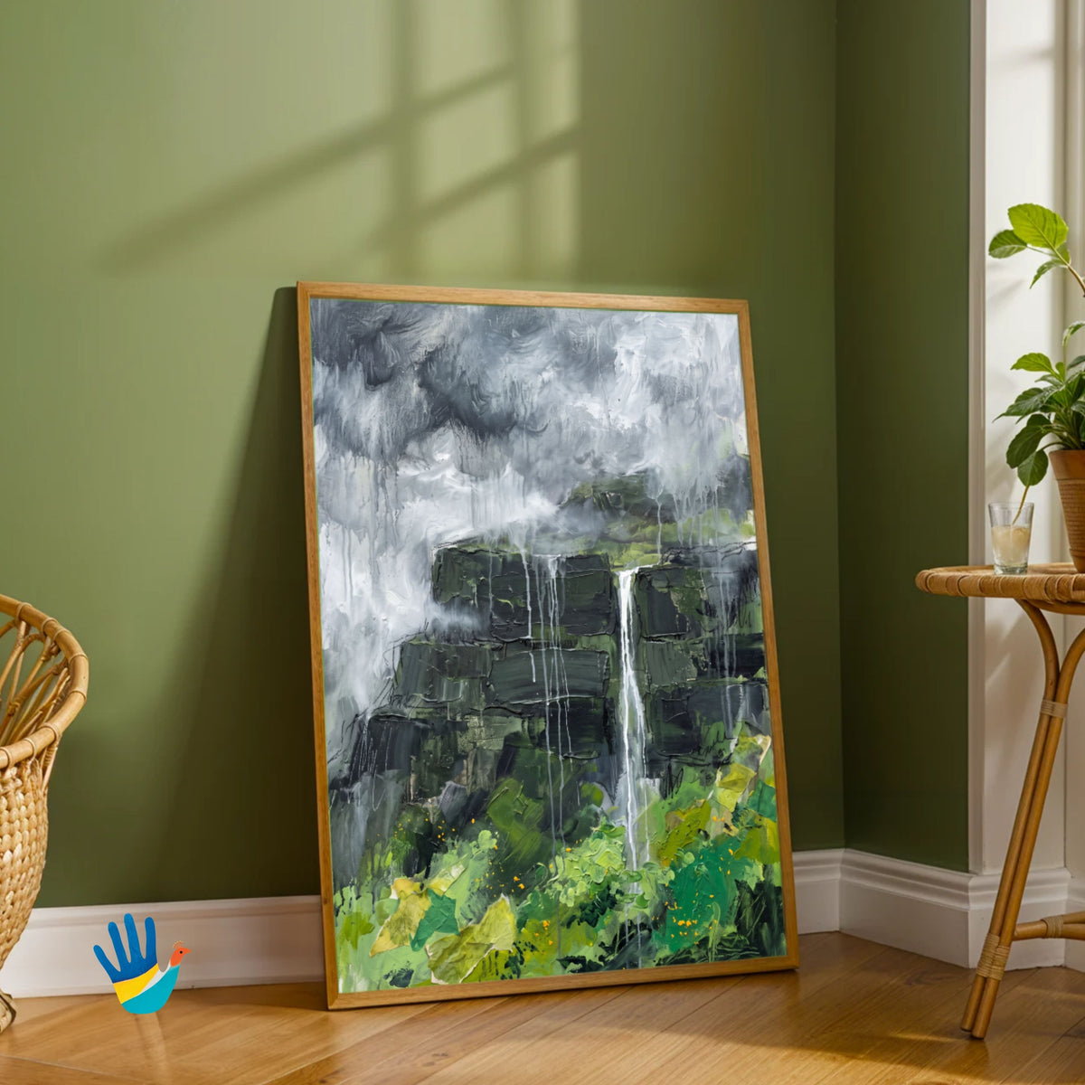 Sahyadri Monsoon | Western Ghats Abstract Art 2 : 3 Vertical Premium Wall Art Canvas by MeriDeewar