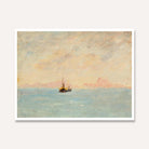 Sailboat Seascape Oil Painting | Horizontal Framed Print 4 : 3 Horizontal Premium Wall Art Canvas by MeriDeewar