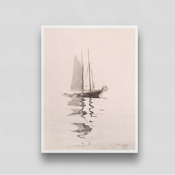 Sailboat Vintage Painting 3 : 4 Vertical New Premium Wall Art Canvas by MeriDeewar
