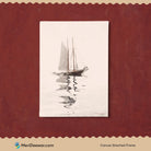 Sailboat Vintage Painting 3 : 4 Vertical New Premium Wall Art Canvas by MeriDeewar