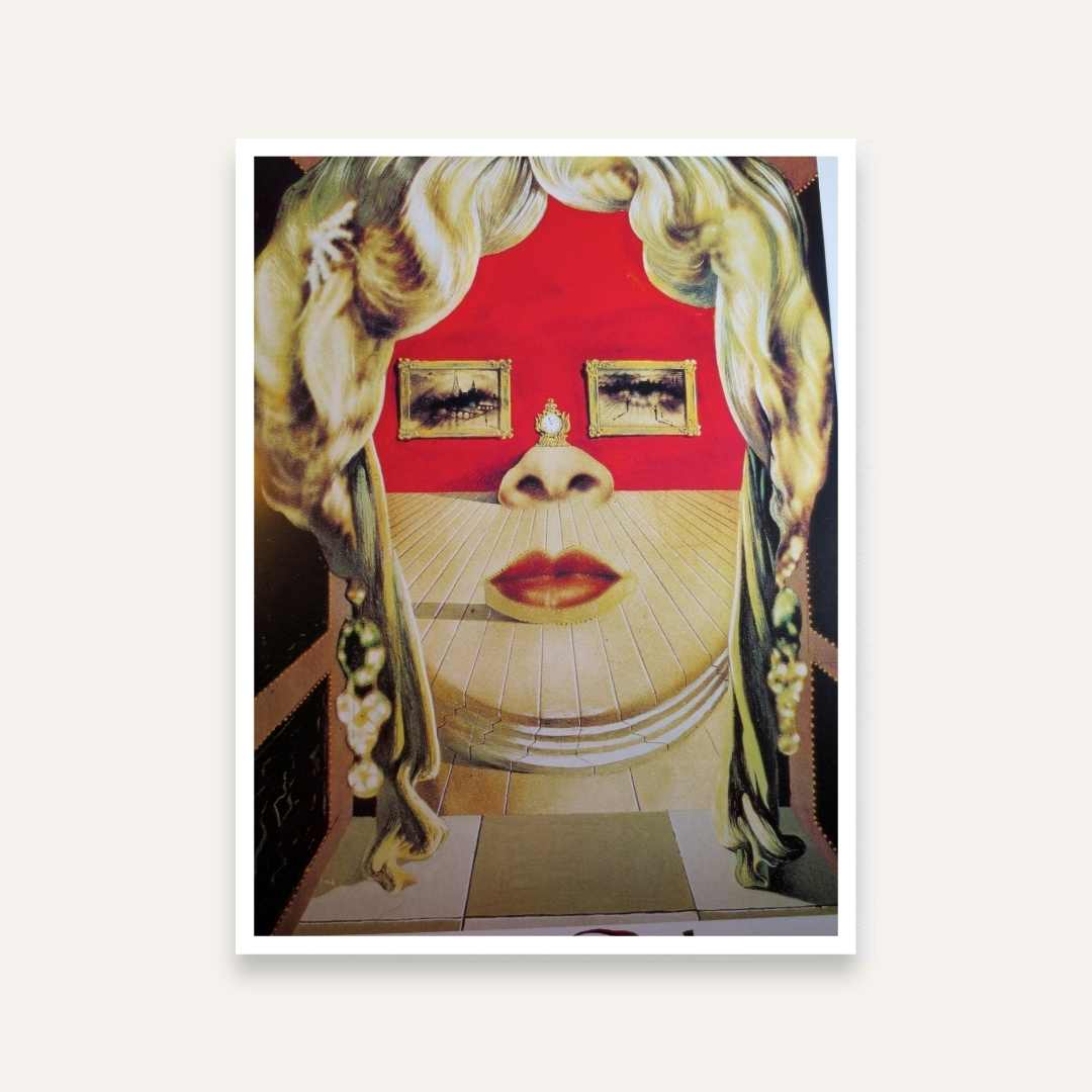 Salvador Dali Face of Mae West Surreal Painting for Living Room | Wall Art Print 4 :5 Vertical Premium Wall Art Canvas by MeriDeewar