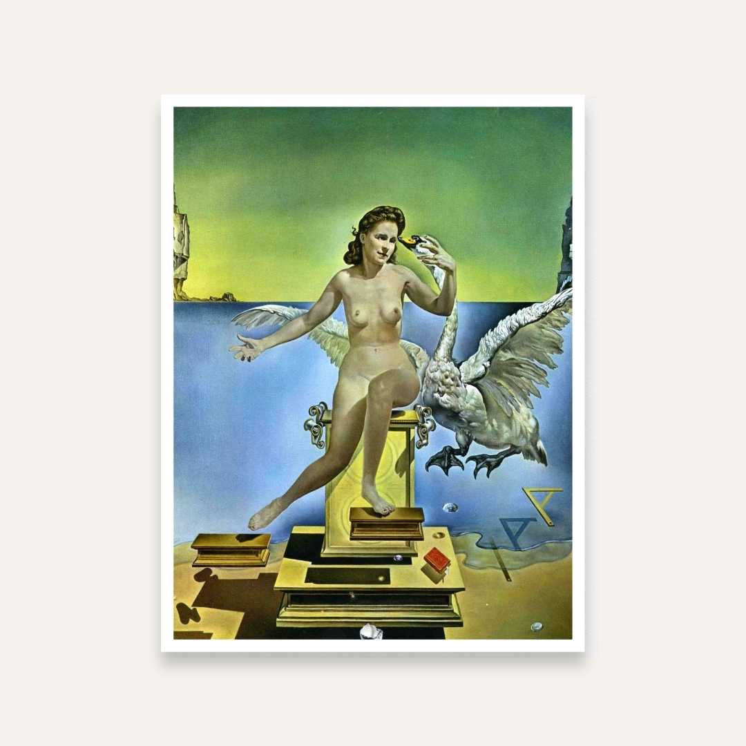 Salvador Dali Leda Atomica Wall Painting | Surrealist Art Print for Living Room & Study 4 X 5.5 Vertical Premium Wall Art Canvas by MeriDeewar