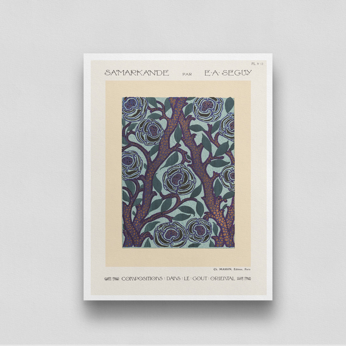 Samarkande Abstract Floral pattern by  E. A. Séguy's 3 : 4 Vertical New Premium Wall Art Canvas by MeriDeewar
