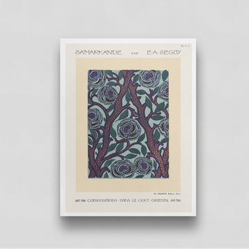 Samarkande Abstract Floral pattern by  E. A. Séguy's 3 : 4 Vertical New Premium Wall Art Canvas by MeriDeewar