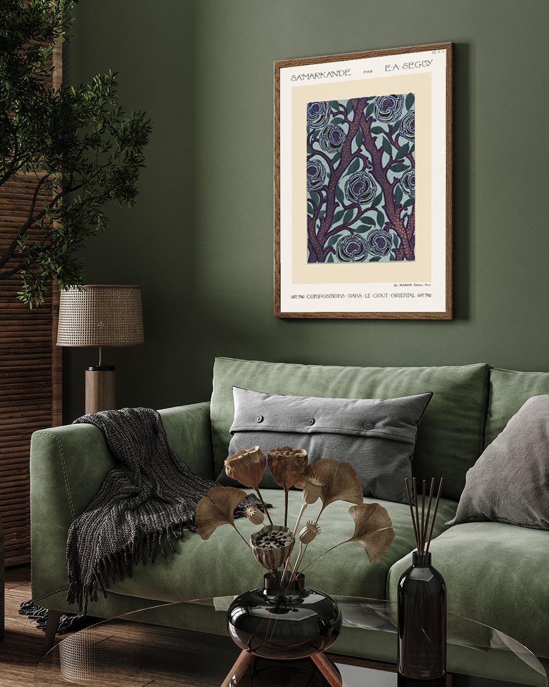 Samarkande Abstract Floral pattern by  E. A. Séguy's 3 : 4 Vertical New Premium Wall Art Canvas by MeriDeewar