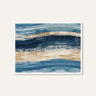 Samudra Wave | Coastal Indigo & Sand Abstract Wall Art 4 : 3 Horizontal Premium Wall Art Canvas by MeriDeewar
