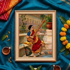Sangeet Sandhya | Raja Ravi Varma Classical Musician Framed Art Curate Premium Wall Art Canvas by MeriDeewar