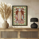 Santhal Tribal Folk Art Painting for Living Room | Jamini Roy Style Wall Décor | Giclée Print 2 : 3 Vertical Premium Wall Art Canvas by MeriDeewar