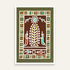 Santhal Tribal Folk Art Painting for Living Room | Jamini Roy Style Wall Décor | Giclée Print 2 : 3 Vertical Premium Wall Art Canvas by MeriDeewar