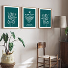 Saraswati Yantra set of 3 paintings Walls Premium Wall Art Canvas by MeriDeewar