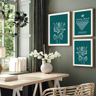 Saraswati Yantra set of 3 paintings Walls Premium Wall Art Canvas by MeriDeewar