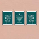 Saraswati Yantra set of 3 paintings Walls Premium Wall Art Canvas by MeriDeewar