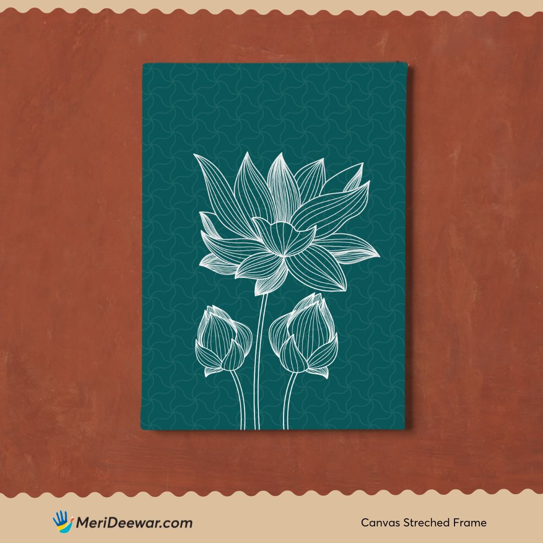 Saraswati Yantra set of 3 paintings Walls Premium Wall Art Canvas by MeriDeewar