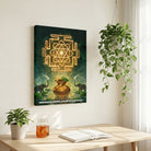 Sarvamangala | Sacred Durga Yantra, Purna Kalash & Shloka Vertical Canvas Art Curate Premium Wall Art Canvas by MeriDeewar