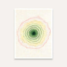 Scandinavian Minimalist Concentric Green & Blush Pink Geode Painting | Vertical Modern Boho White Framed Wall Art 3 : 4 Vertical Premium Wall Art Canvas by MeriDeewar