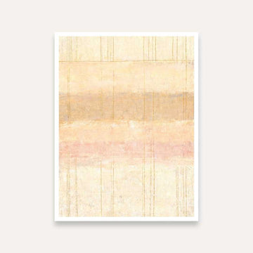 Scandinavian Minimalist Cream & Pastel Blush Grid Abstract Painting | Vertical Modern Boho White Framed Wall Art 3 : 4 Vertical Premium Wall Art Canvas by MeriDeewar